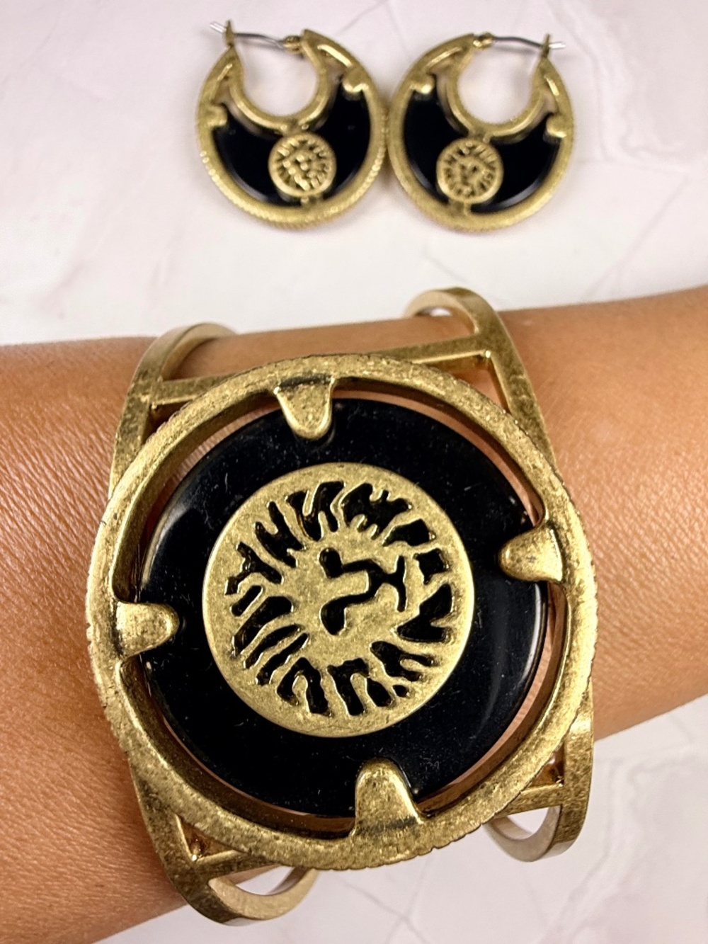 Anne Klein Cuff Bracelet and Earrings Set